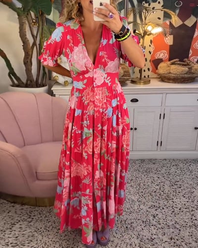 Elavita - Isabeau - Comfortable long dress with V-neck and pockets