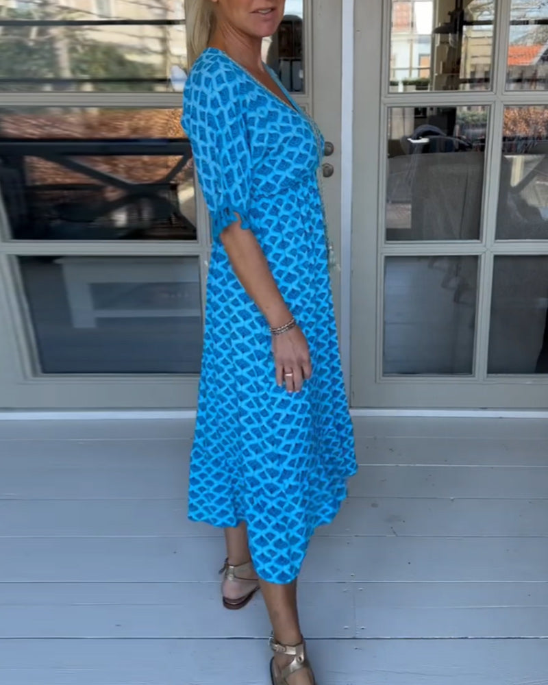 Elavita - Ania - V-neck printed casual dress