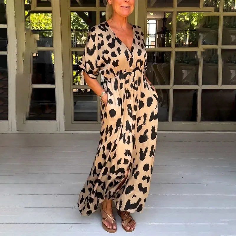 Elavita - Helga - Leopard print maxi dress