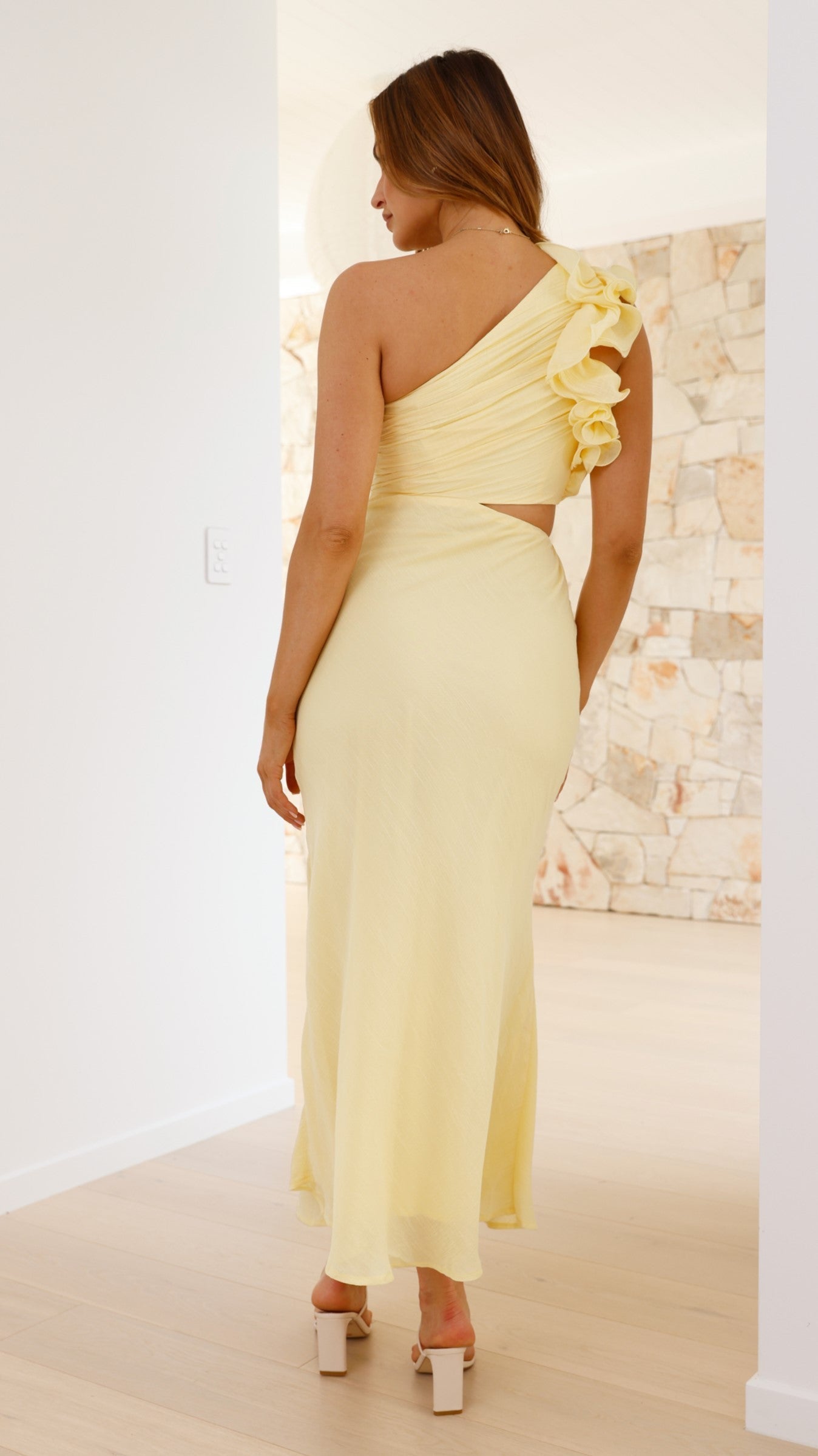 Elavita - Blaire – Off-the-Shoulder Maxi Dress with Ruffle & Side Cutout