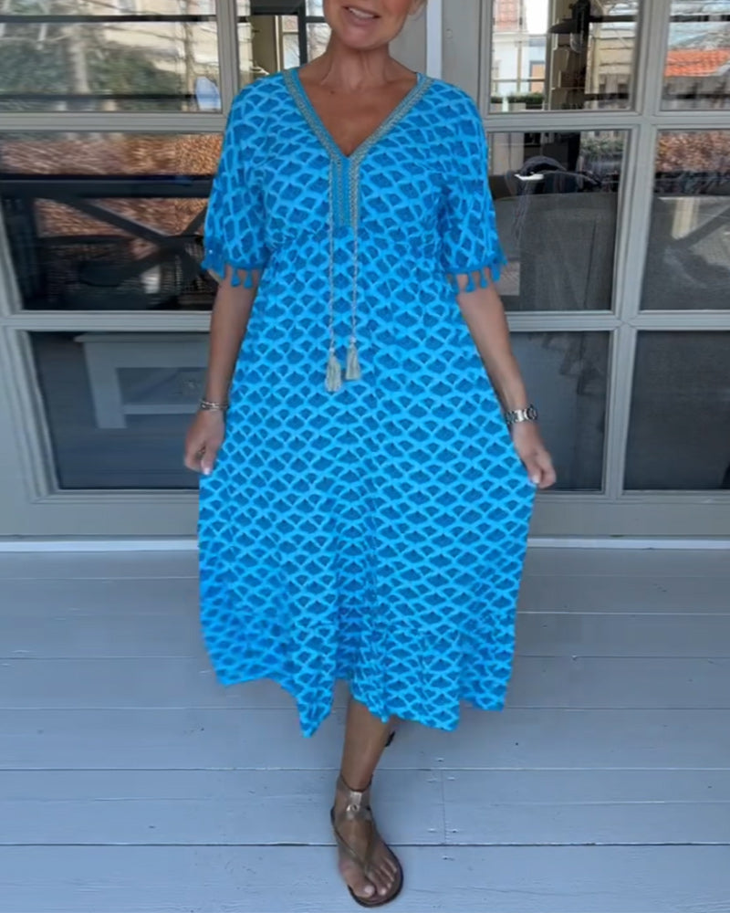 Elavita - Ania - V-neck printed casual dress