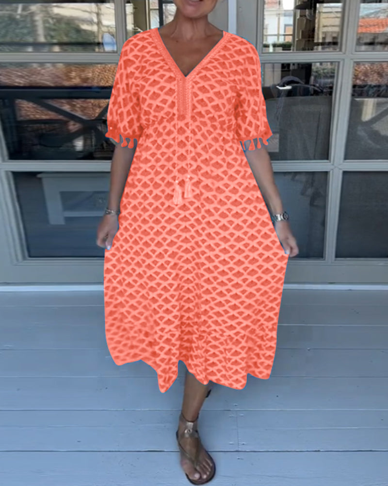Elavita - Ania - V-neck printed casual dress