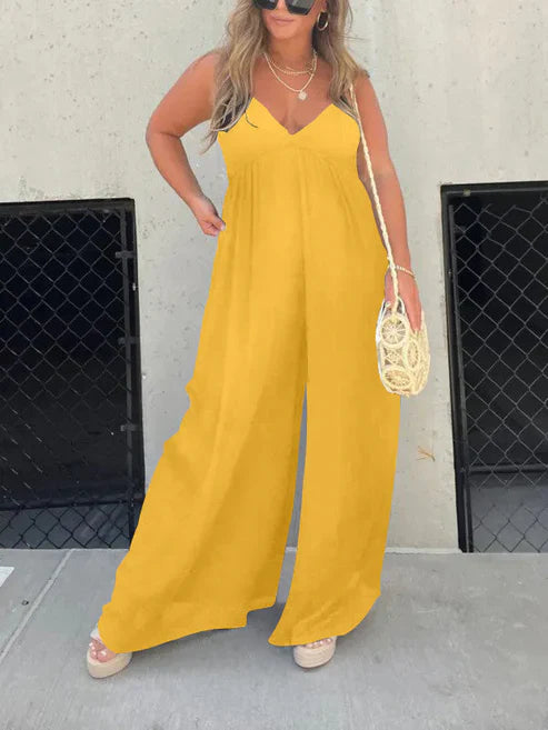 Elavita - Mara - V-neck Effortless Wide Leg Jumpsuit