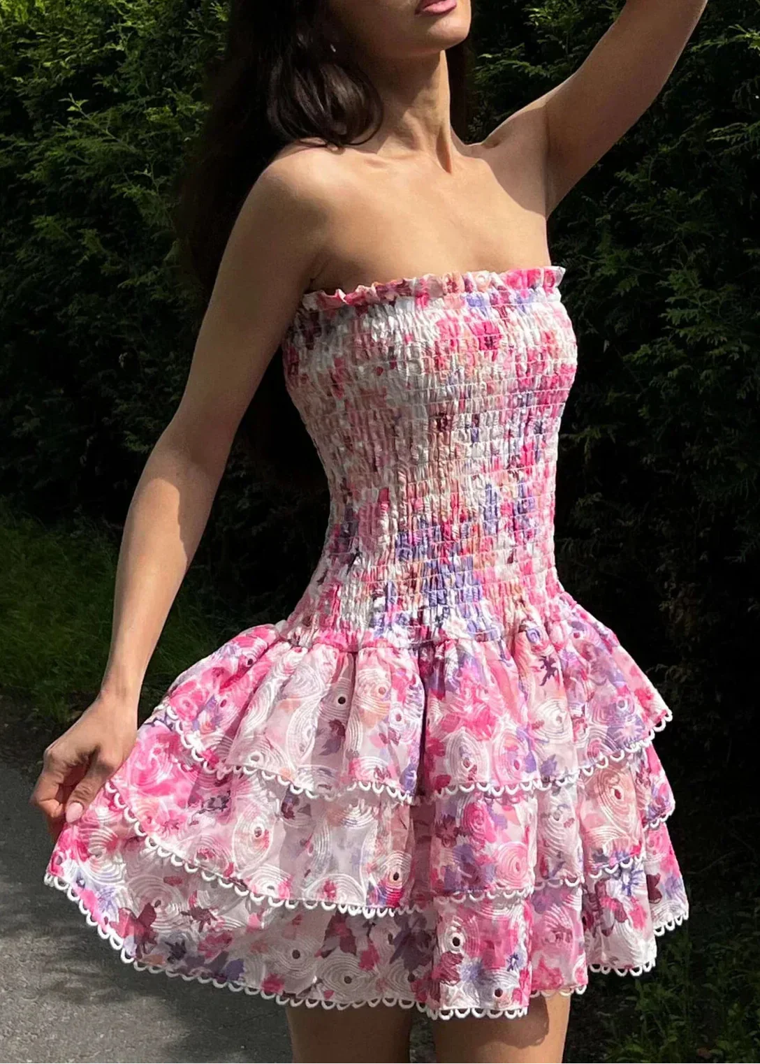 Elavita - Cecilia | Strapless floral dress