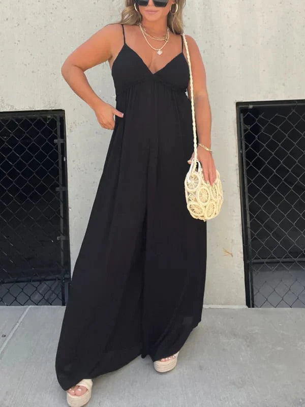 Elavita - Mara - V-neck Effortless Wide Leg Jumpsuit