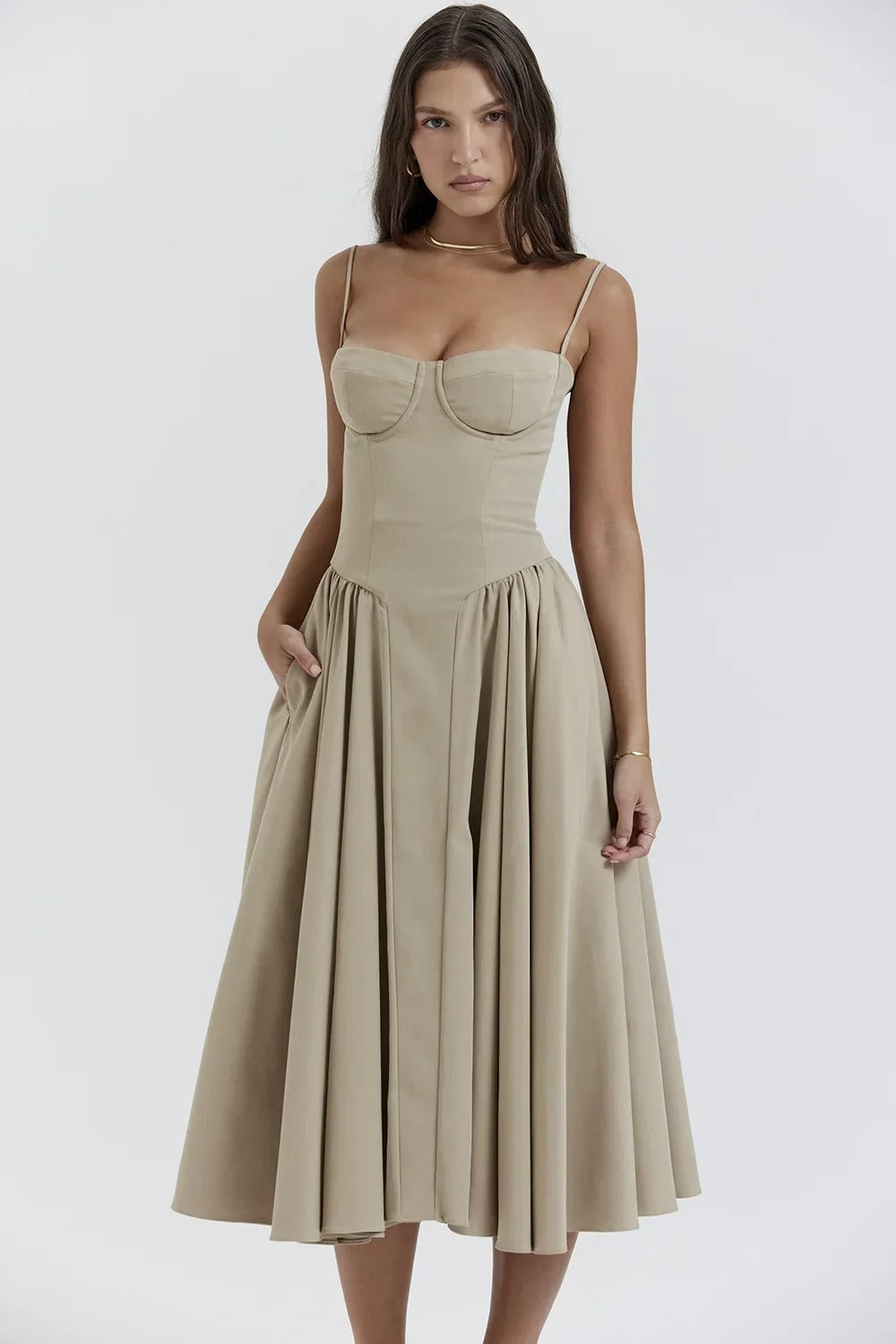 Elavita - Nina - Sleeveless corset midi dress