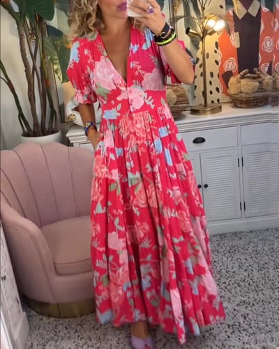Elavita - Isabeau - Comfortable long dress with V-neck and pockets