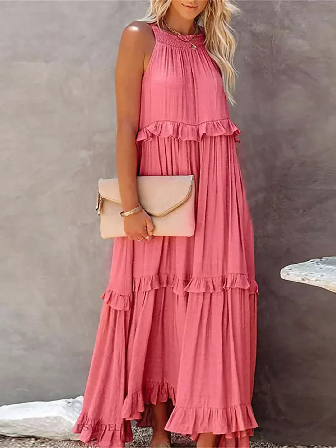 Elavita - Ilona - Halterneck dress with ruffles and pockets