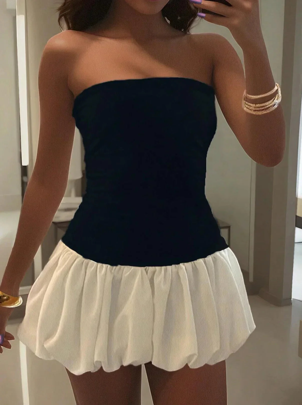 Elavita - Danielle | Mini dress with balloon hem