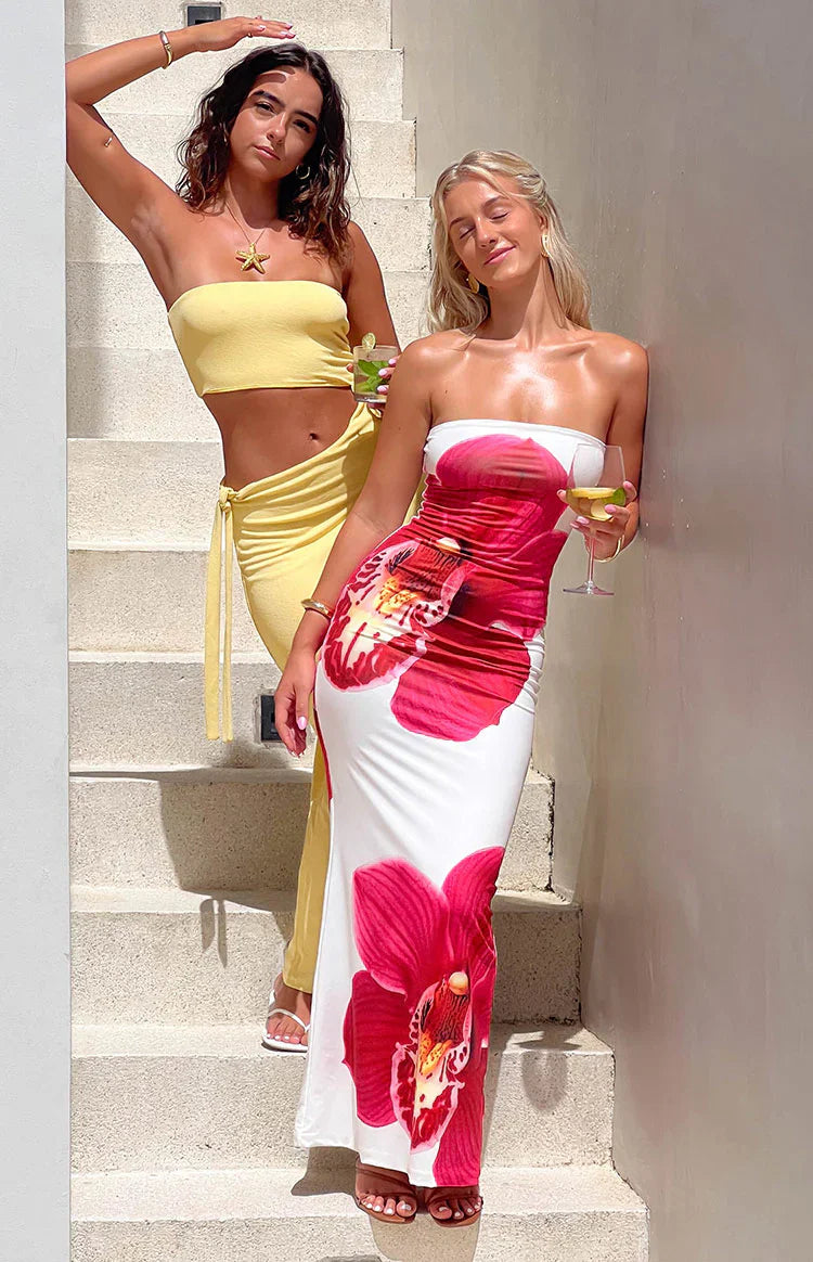 Elavita - Arizona - Maxi dress in floral mesh lace