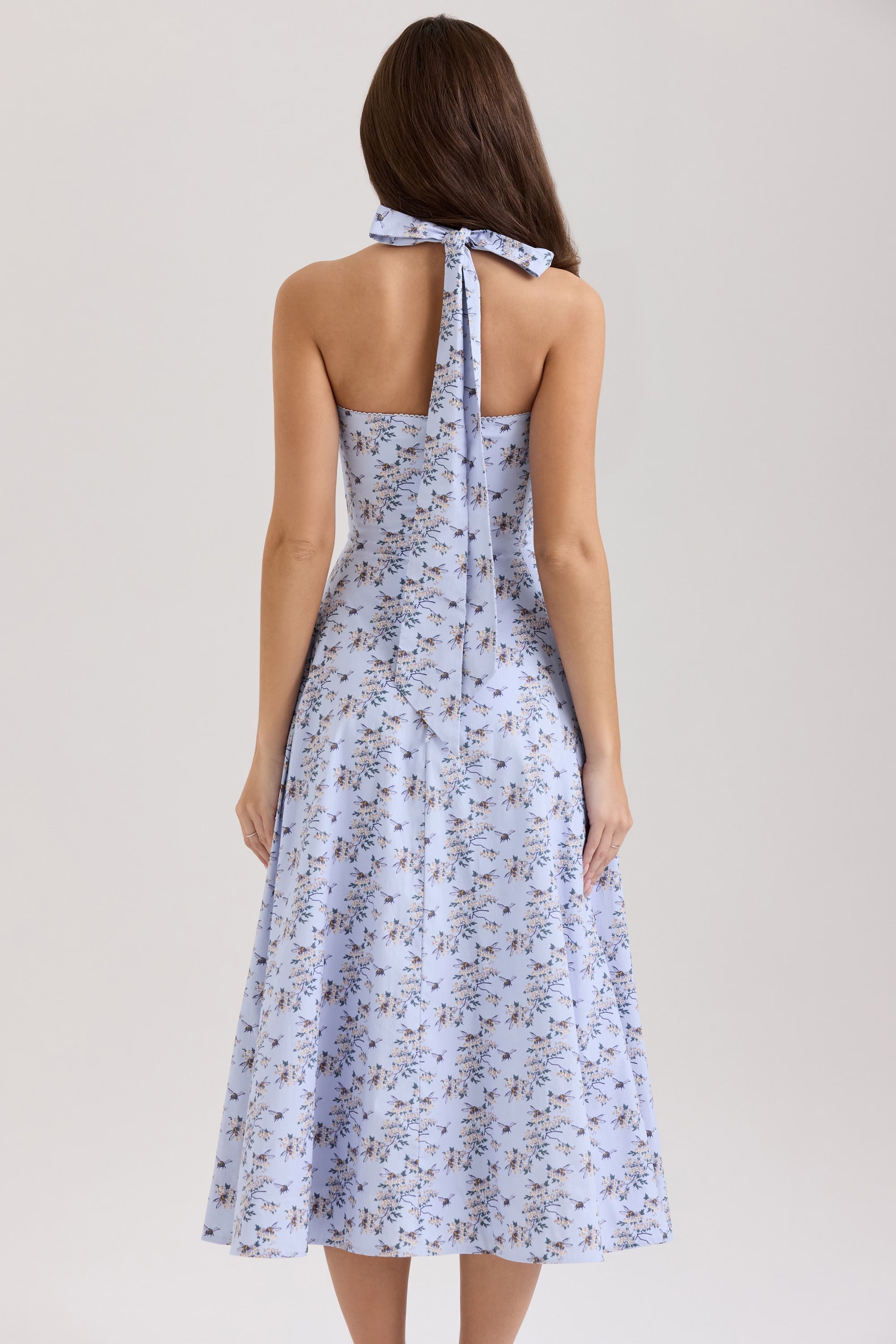Elavita - Belle - Midi dress with daisy print and halterneck
