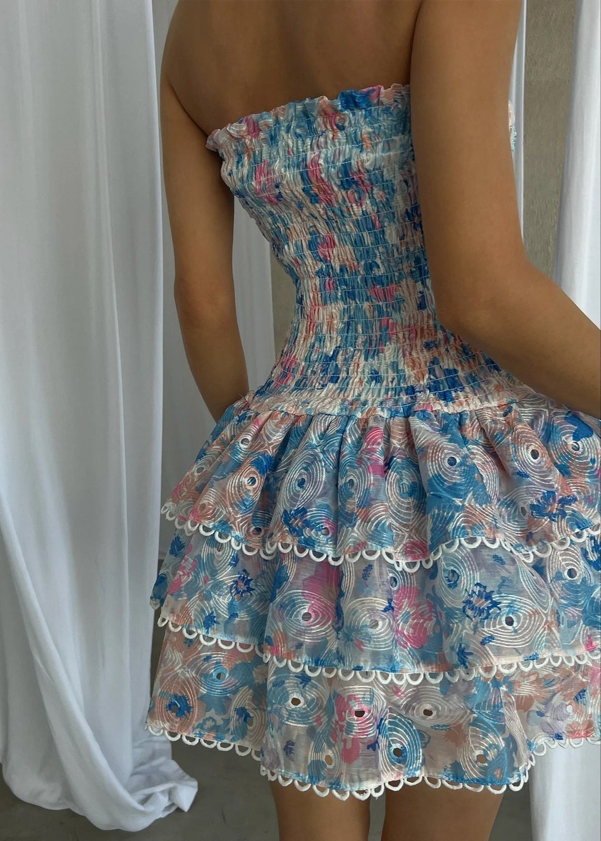 Elavita - Kaylee | Strapless Floral Dress