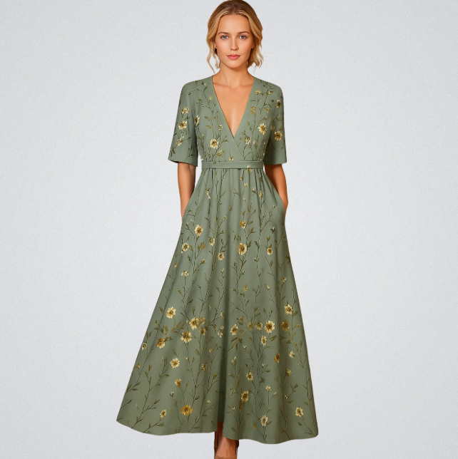 Elavita - Elisa – Elegant Floral Wrap Maxi Dress