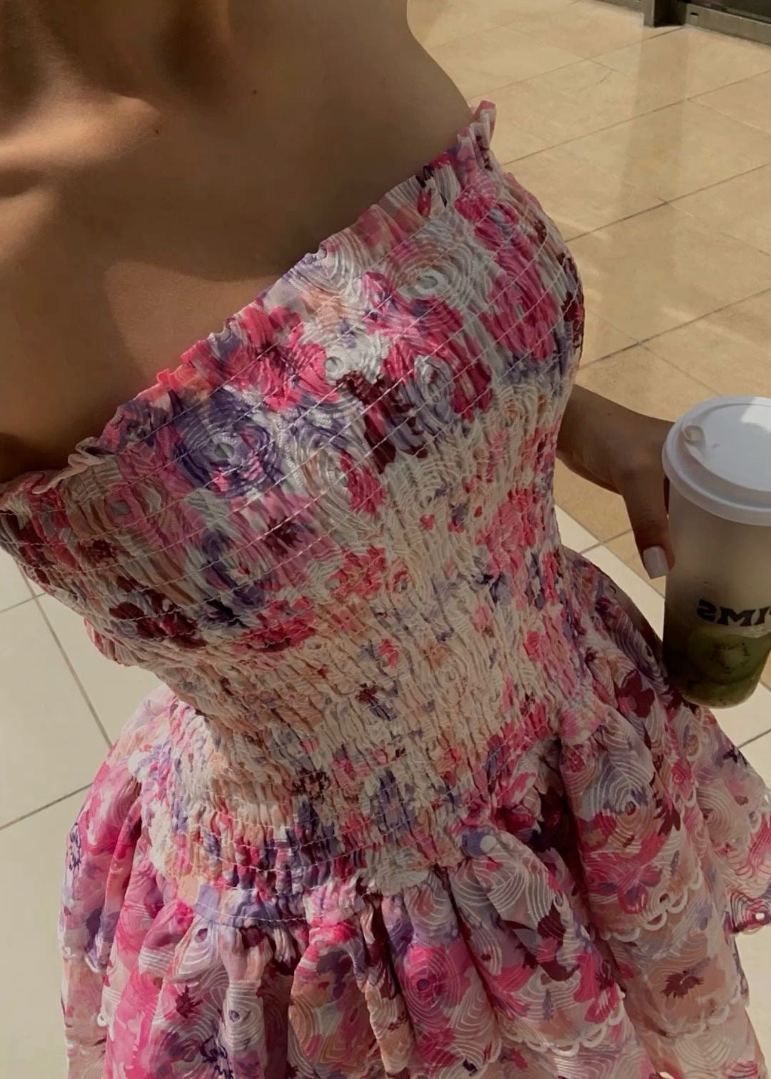 Elavita - Cecilia | Strapless floral dress