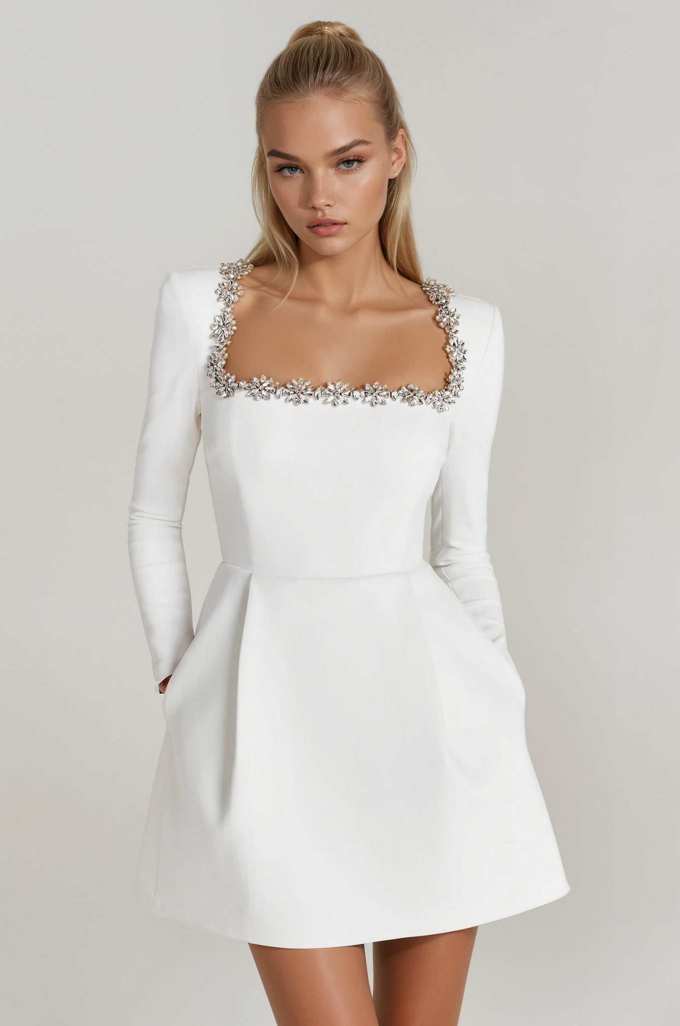 Elavita - Tazari™ | Mini dress with embellished neckline
