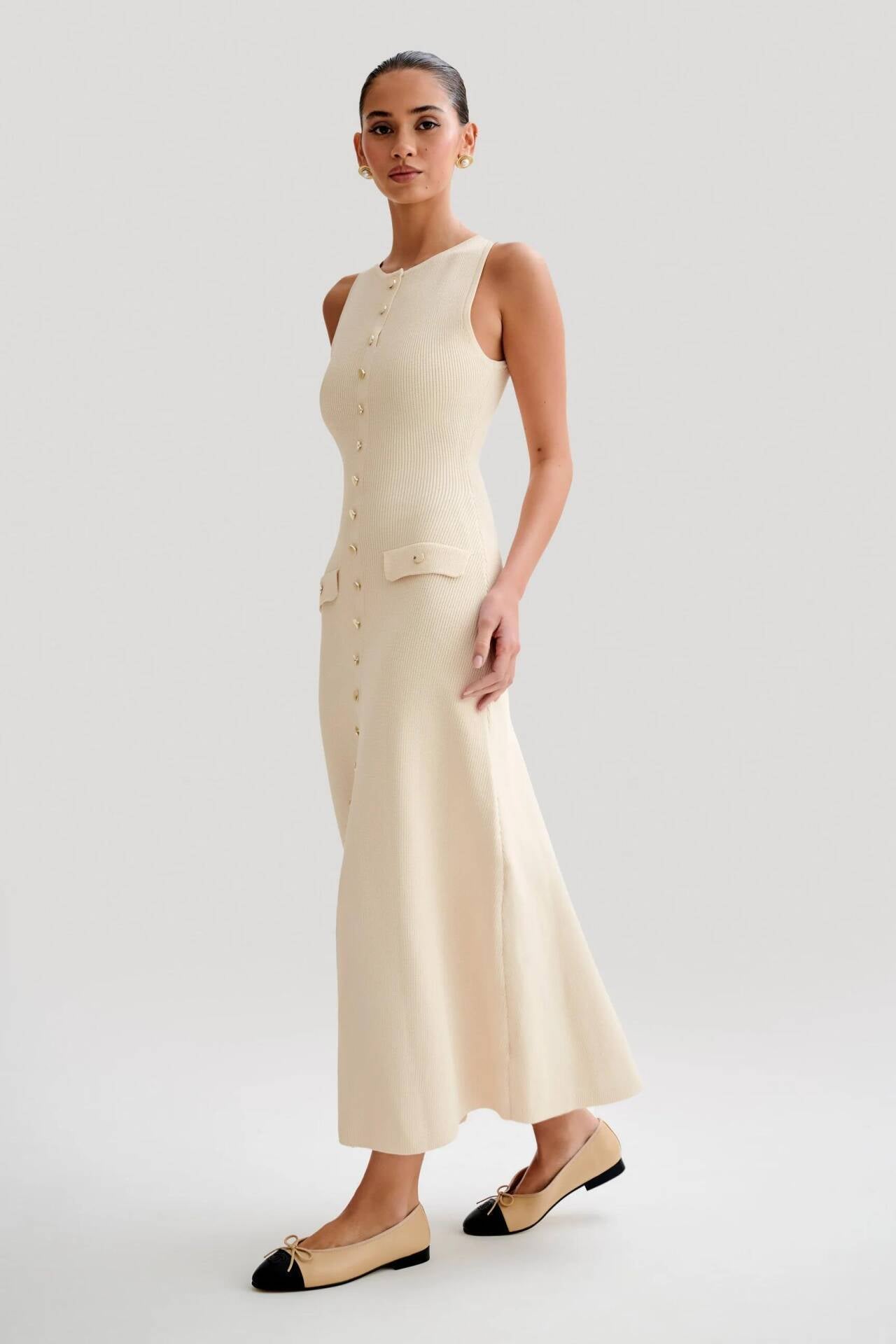 Elavita - Fiona | Sleeveless knitted maxi dress