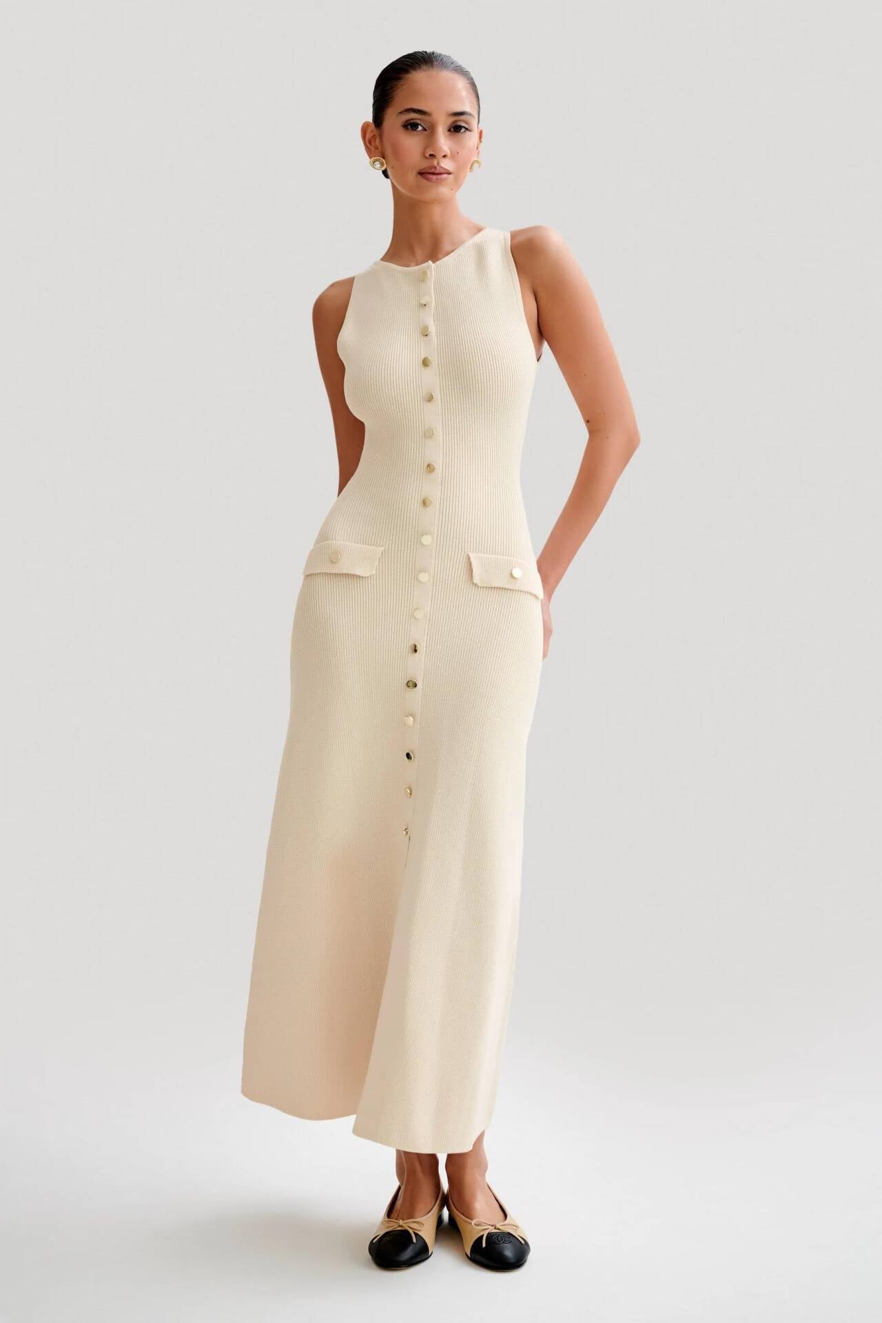 Elavita - Fiona | Sleeveless knitted maxi dress
