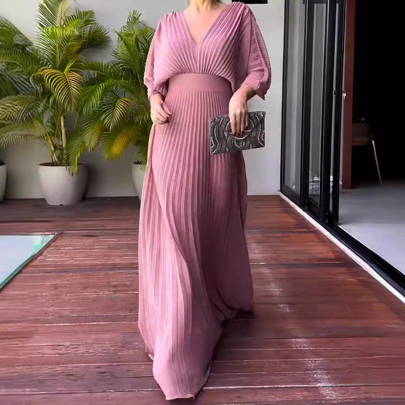 Elavita - Sassa - Floaty Ribbed V-Neck Dress