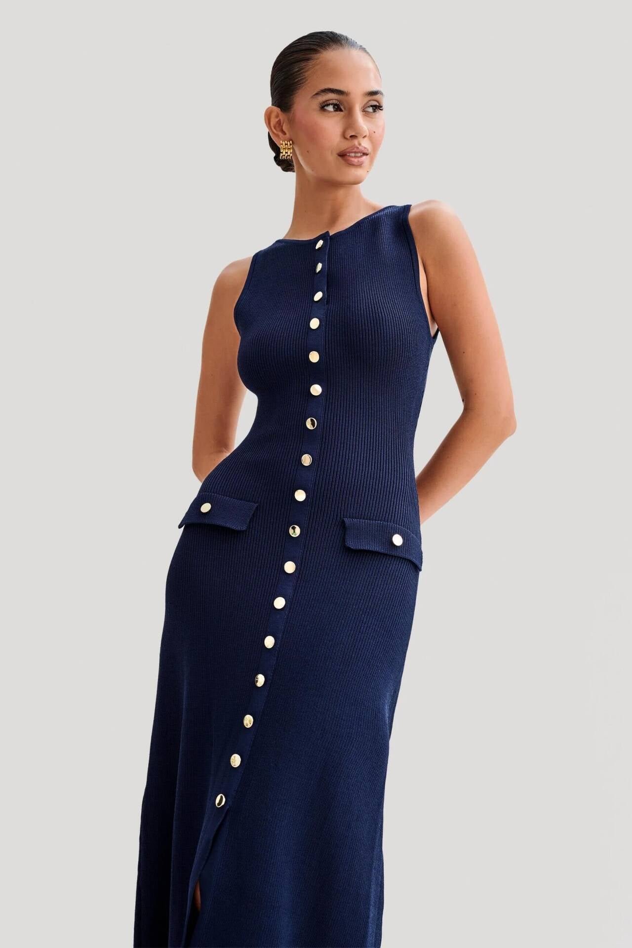Elavita - Fiona | Sleeveless knitted maxi dress