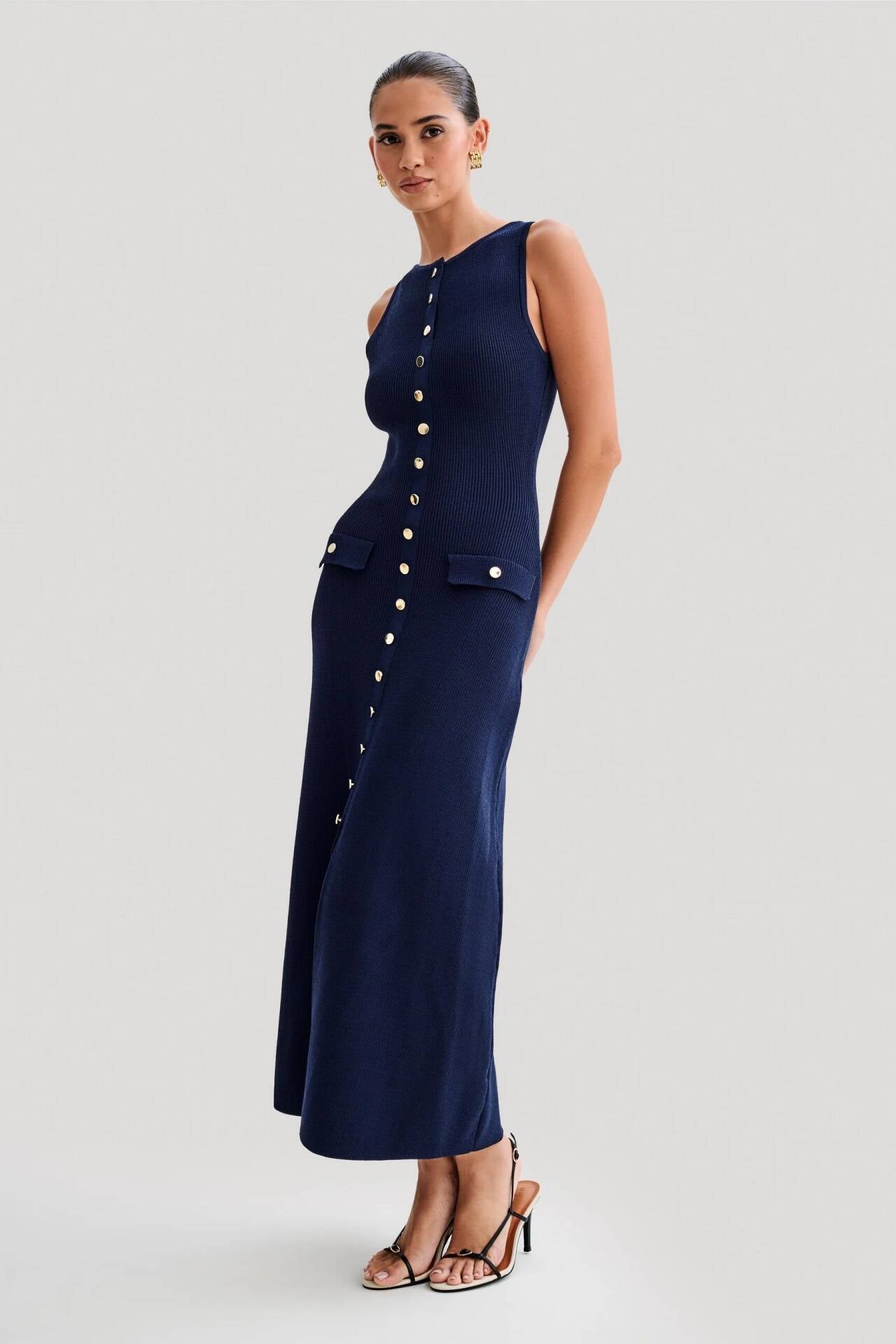 Elavita - Fiona | Sleeveless knitted maxi dress