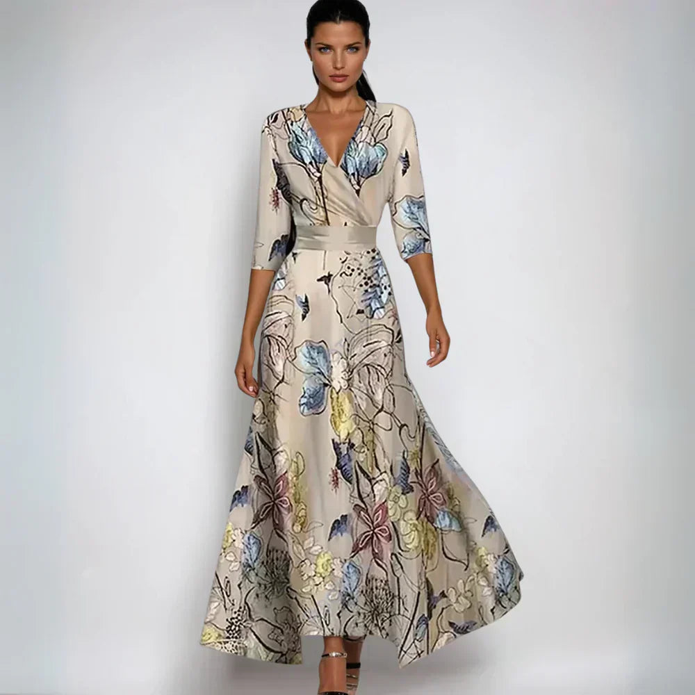 Elavita - Elisa – Elegant Floral Wrap Maxi Dress