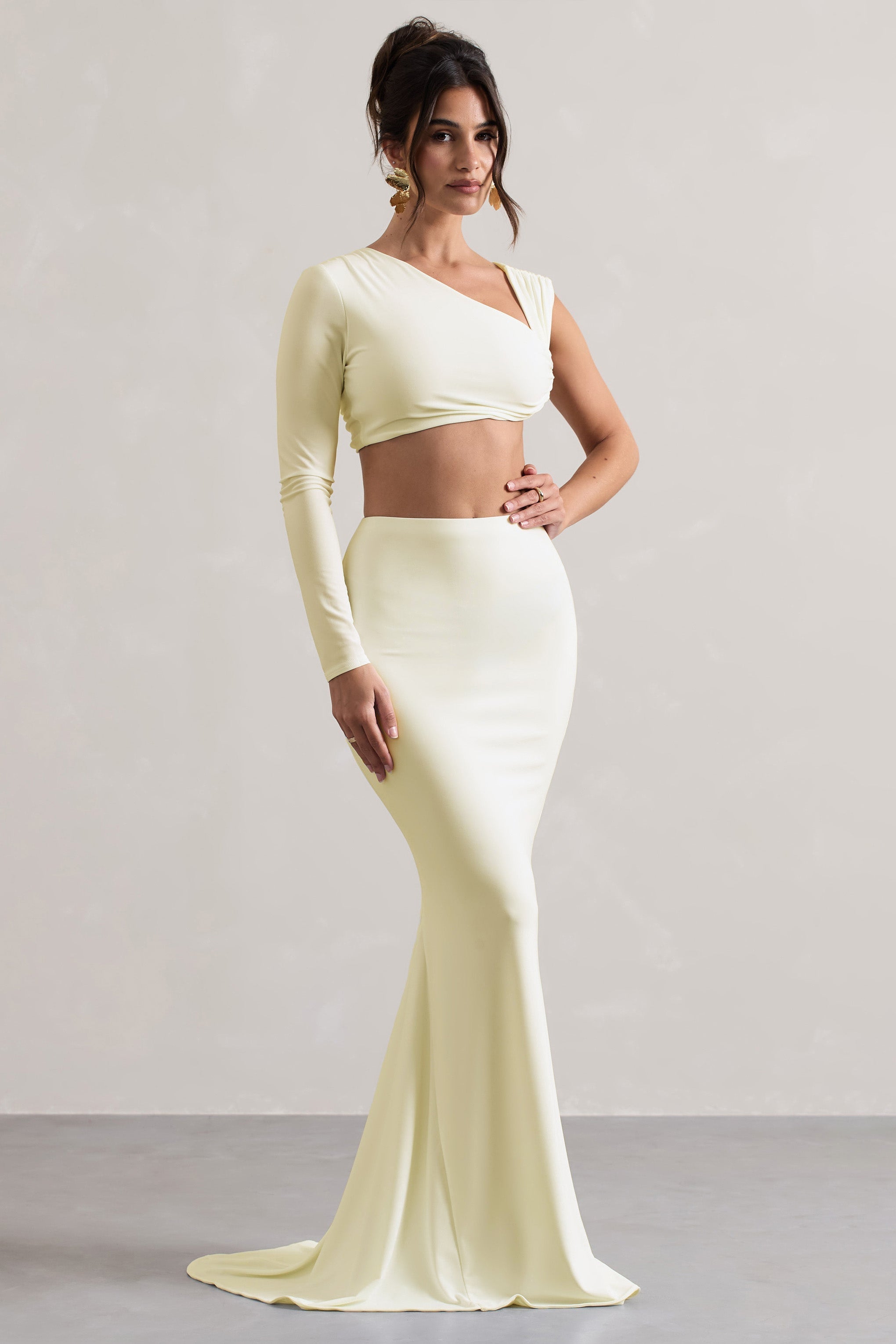 Elavita - Neomie™ | Cream Fishtail Maxi Skirt