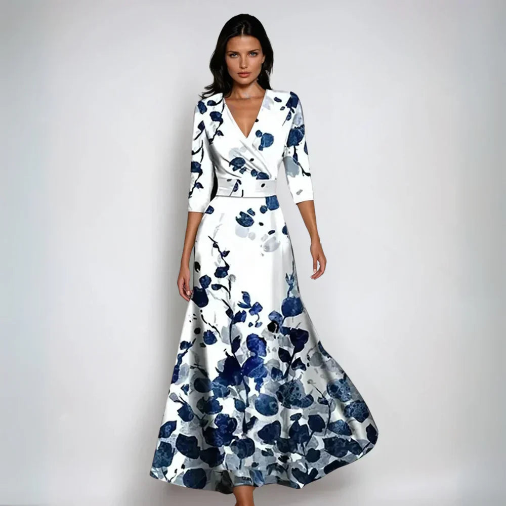 Elavita - Elisa – Elegant Floral Wrap Maxi Dress