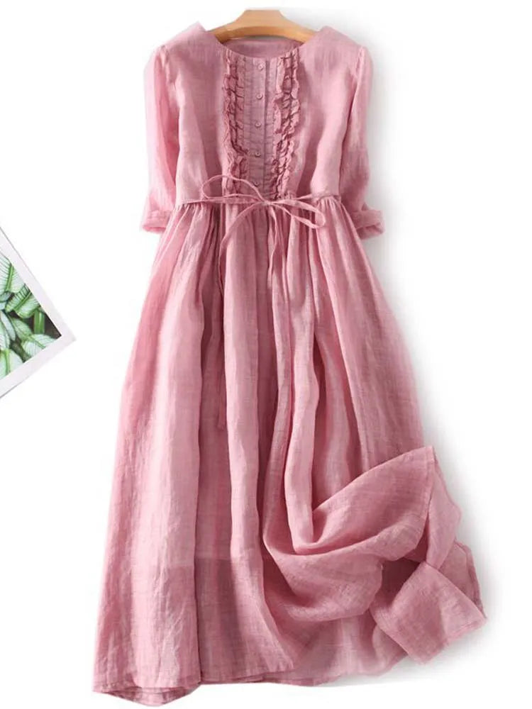 Elavita - MIL0U - STYLISH LINEN DRESS