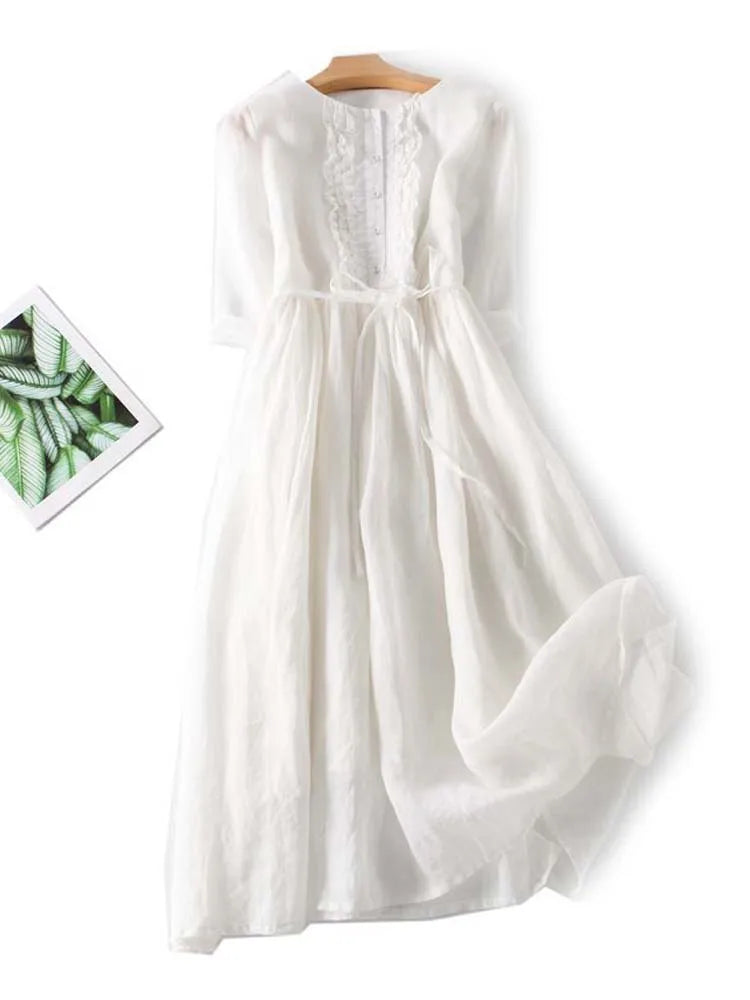Elavita - MIL0U - STYLISH LINEN DRESS