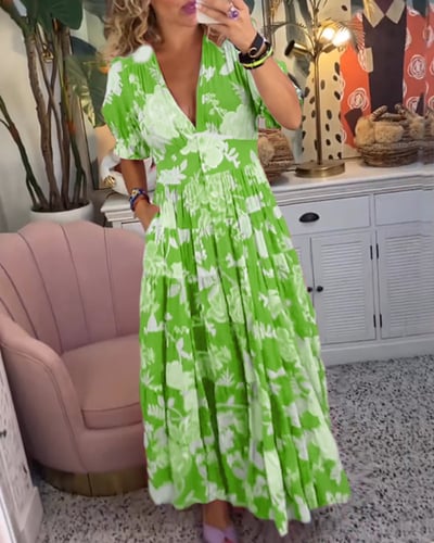 Elavita - Isabeau - Comfortable long dress with V-neck and pockets