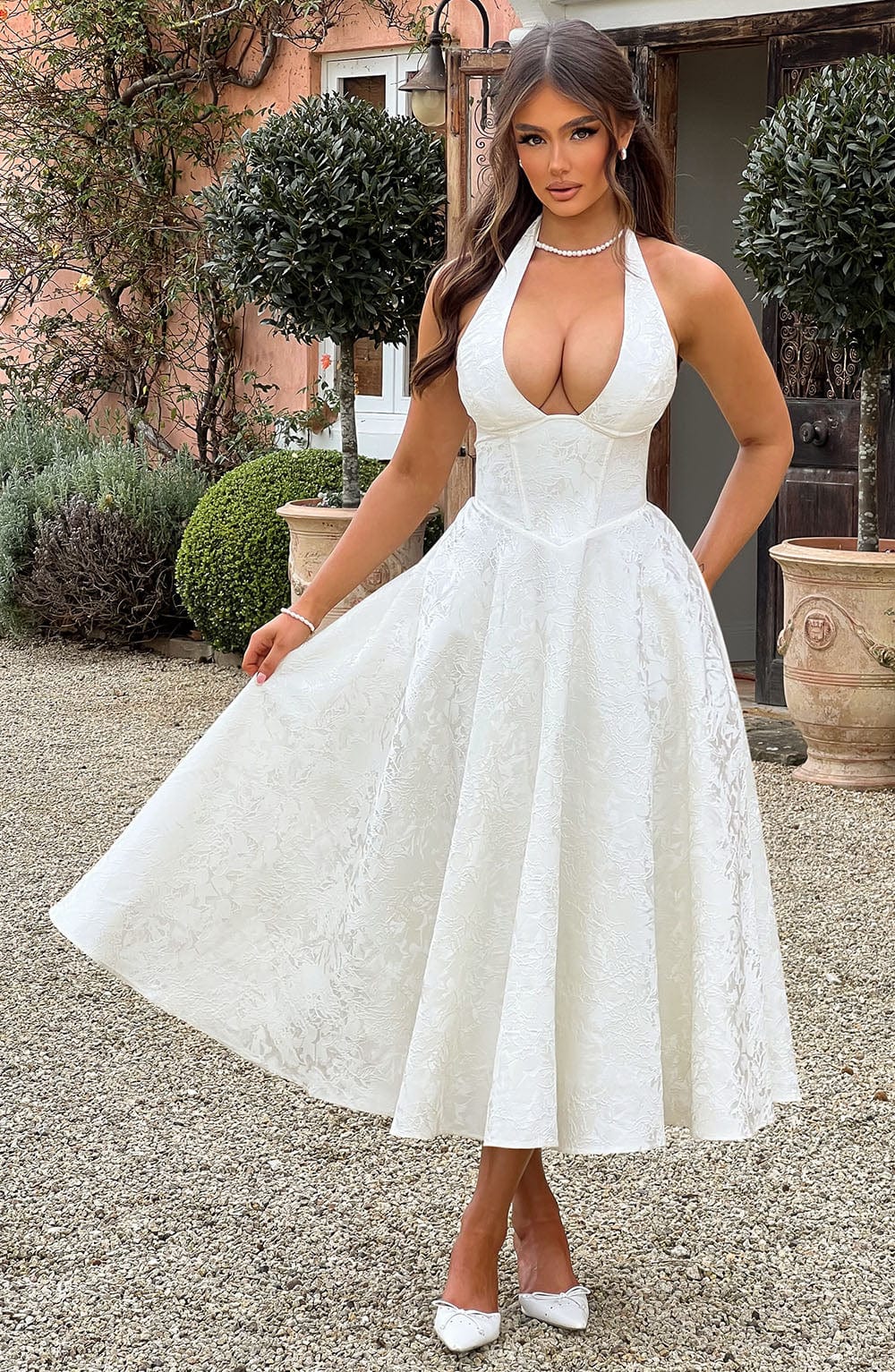 Elavita - Esmeralda - Sleeveless halterneck midi dress