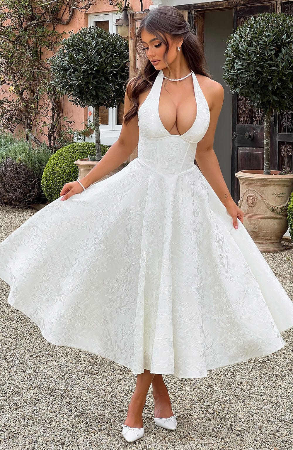 Elavita - Esmeralda - Sleeveless halterneck midi dress