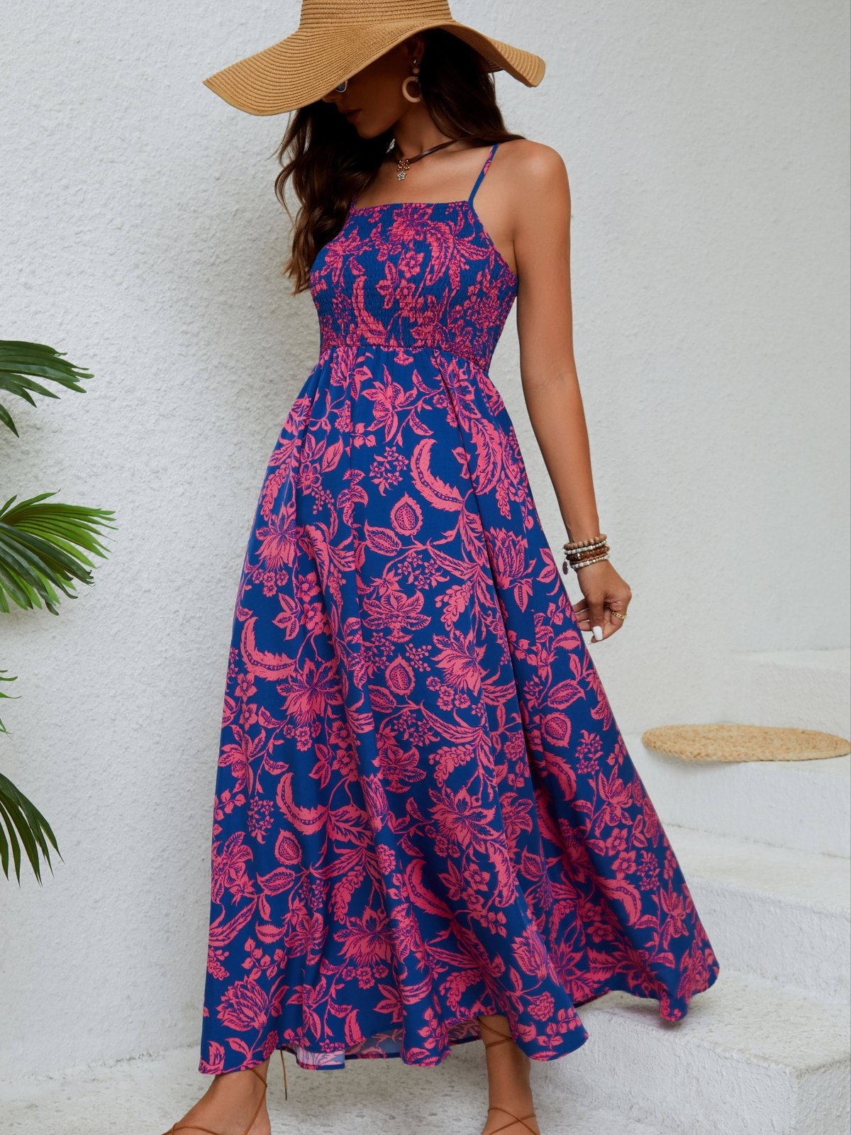 Elavita - Emma - Floral ruched maxi dress