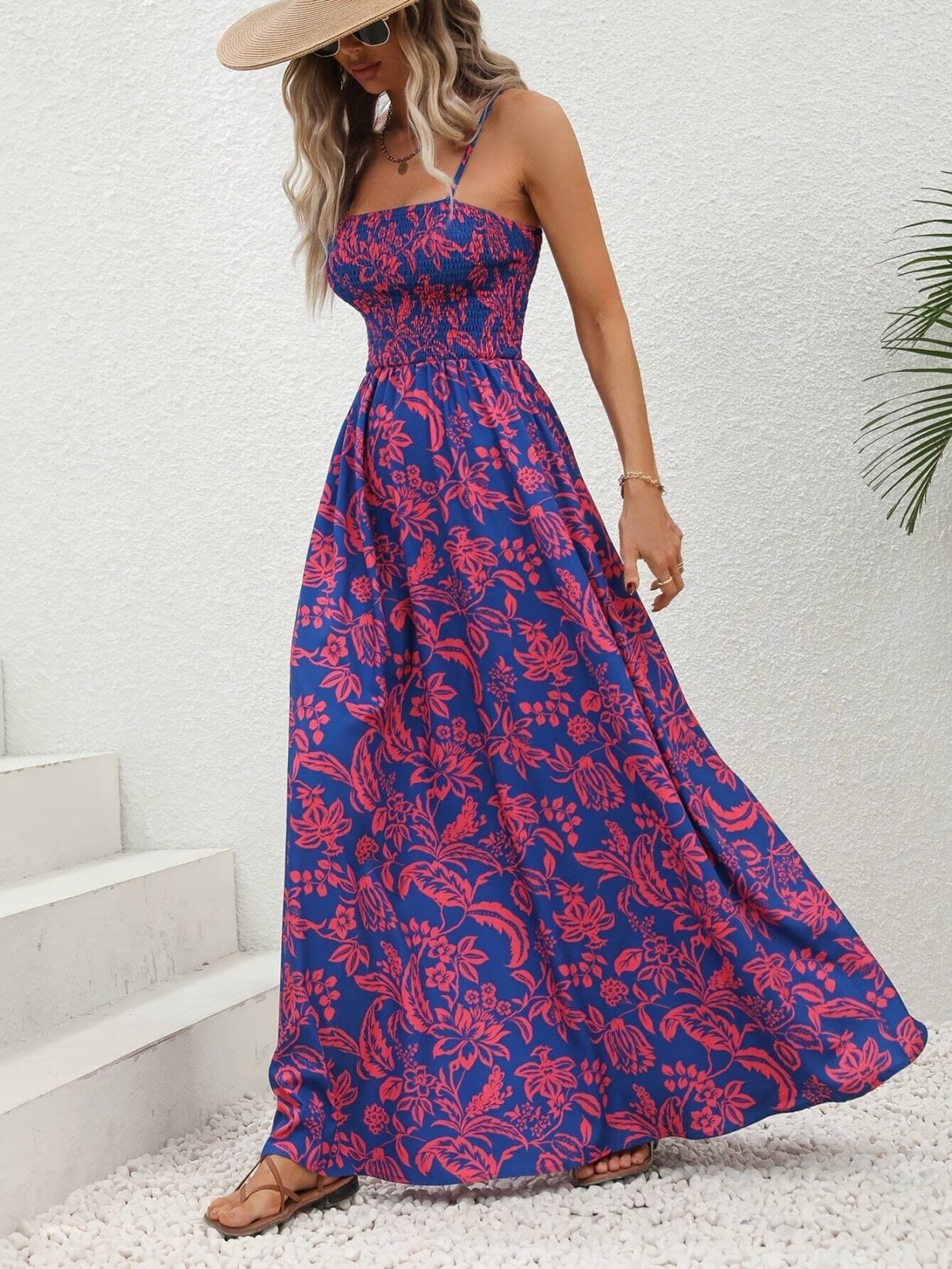 Elavita - Emma - Floral ruched maxi dress