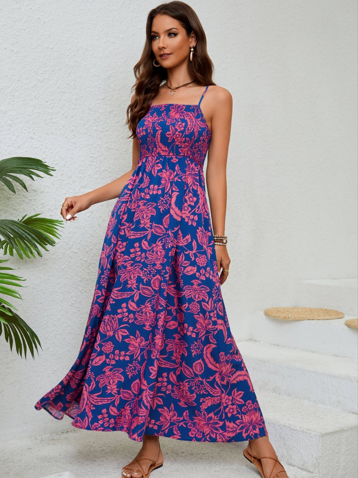 Elavita - Emma - Floral ruched maxi dress