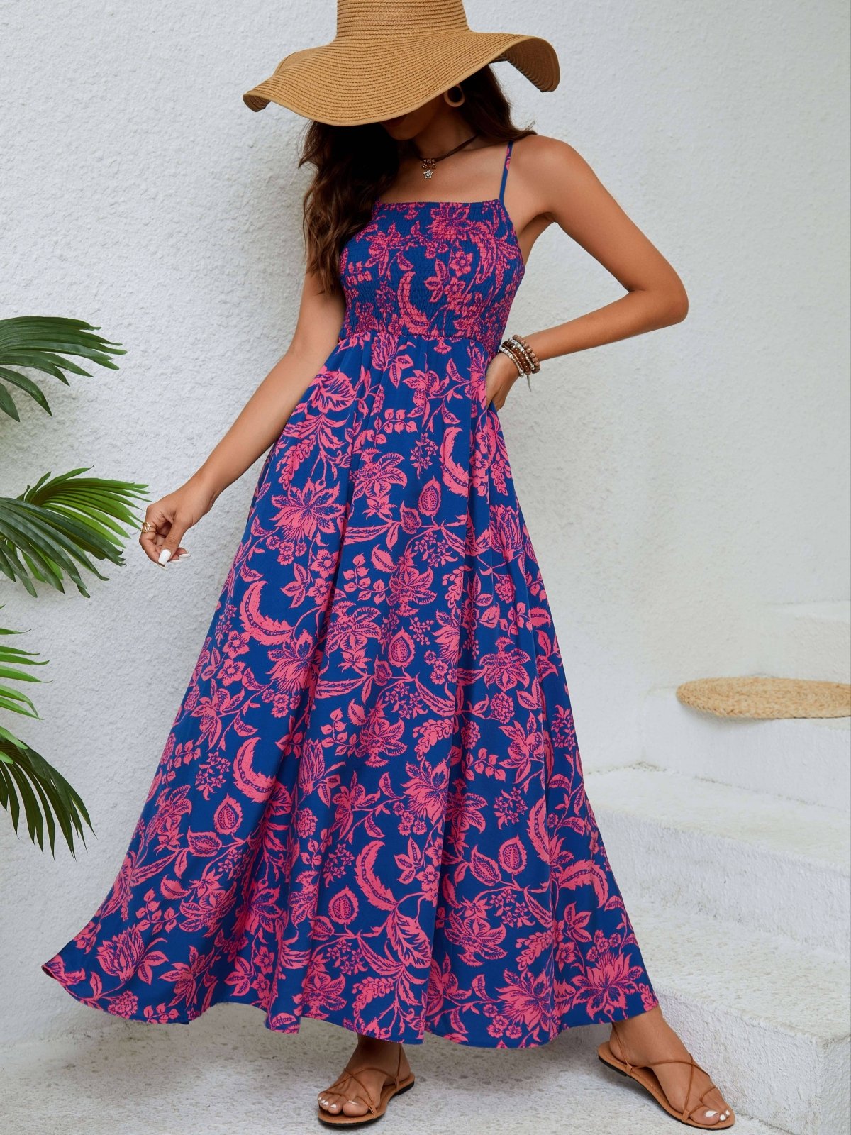 Elavita - Emma - Floral ruched maxi dress
