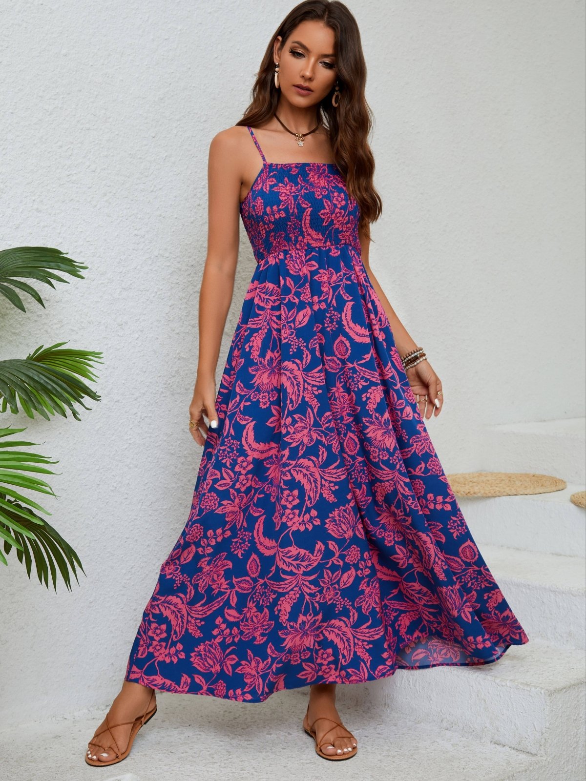 Elavita - Emma - Floral ruched maxi dress