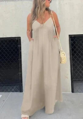Elavita - Mara - V-neck Effortless Wide Leg Jumpsuit