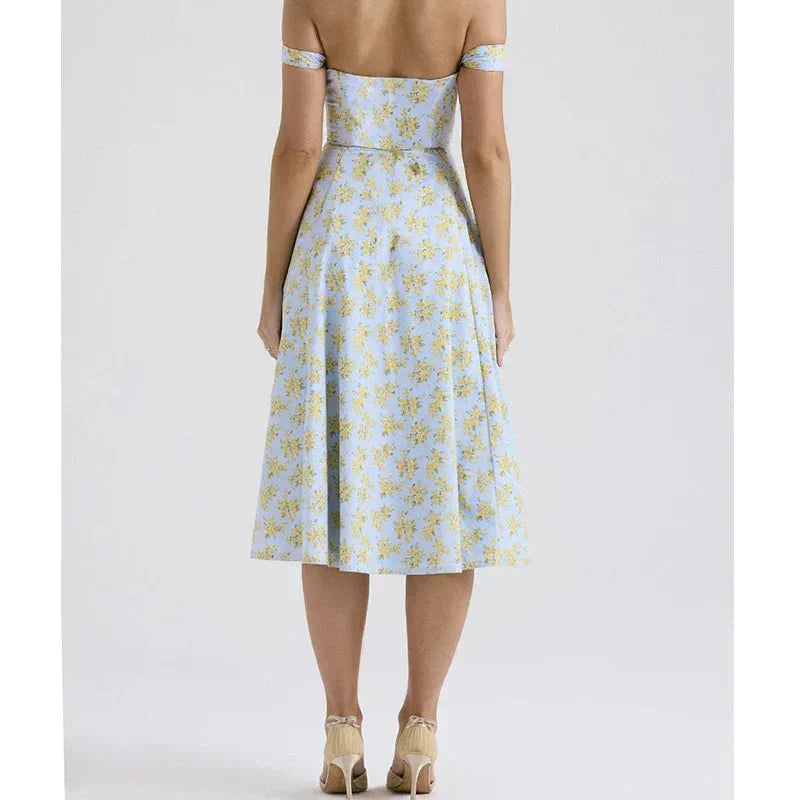 Elavita - Freya - Floral Corset Midi Dress