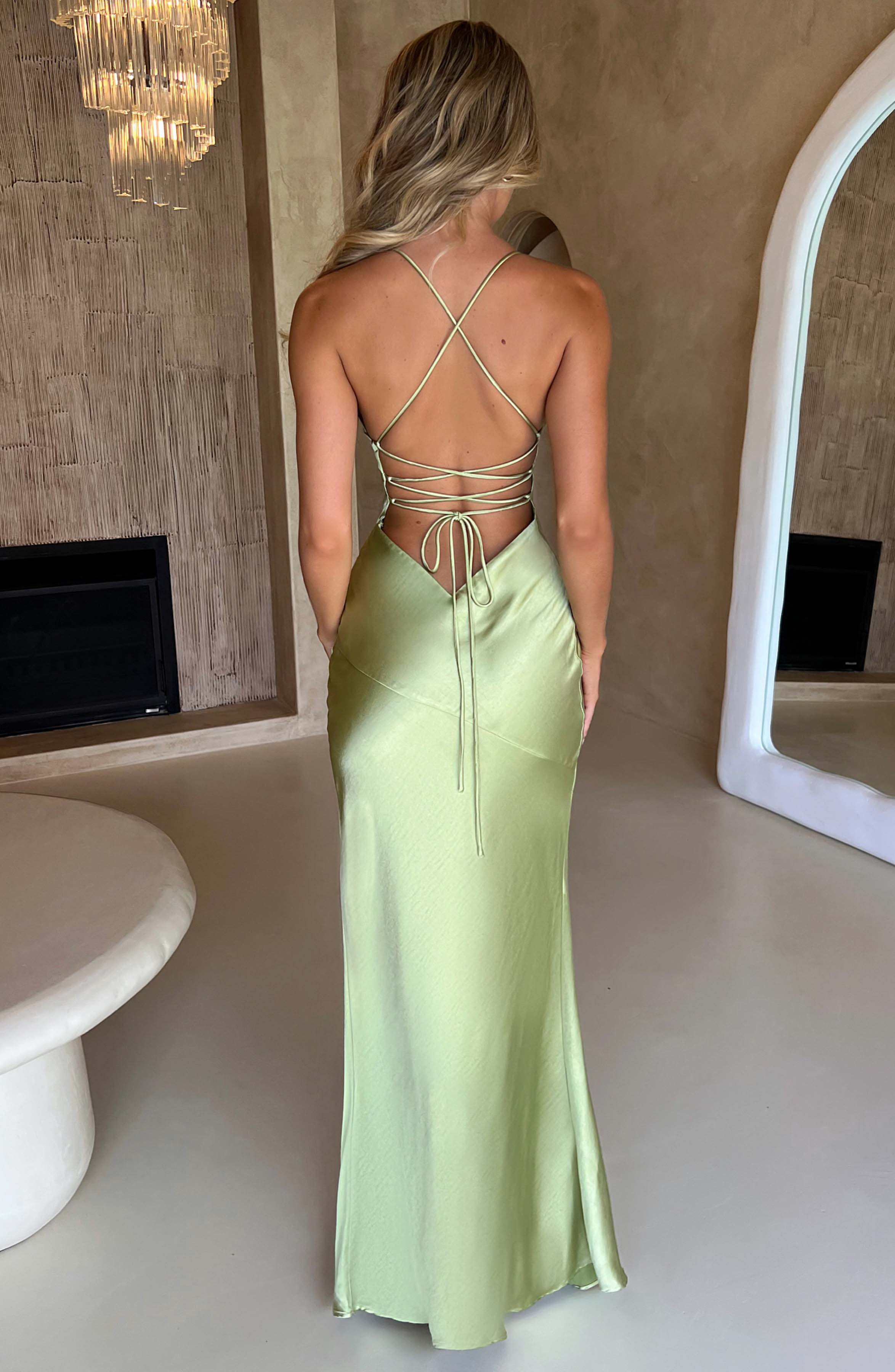 Elavita - Natalie – Satin Maxi Dress with Sleek Silhouette