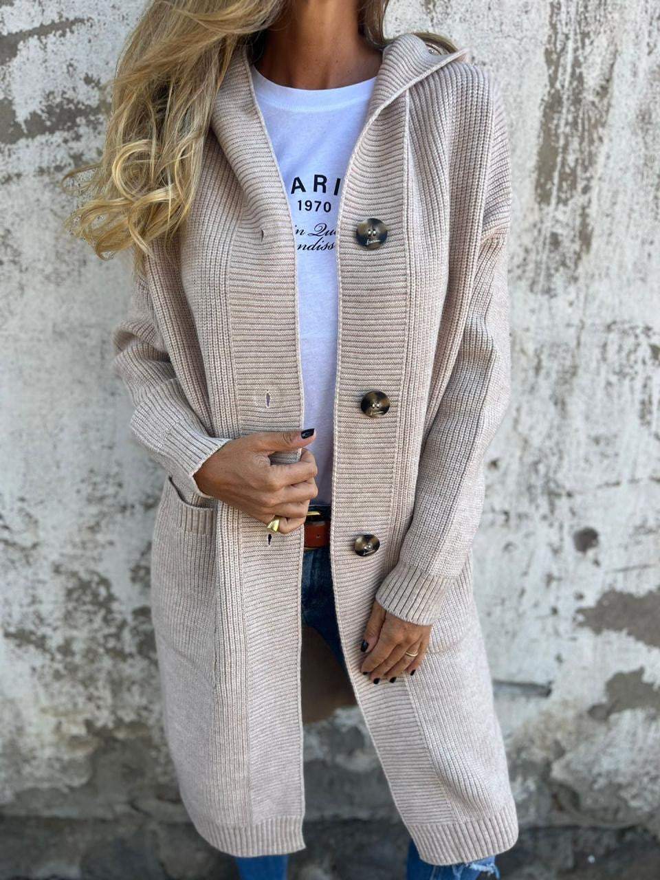 Elavita - Frida - Elegant long knitted cardigan