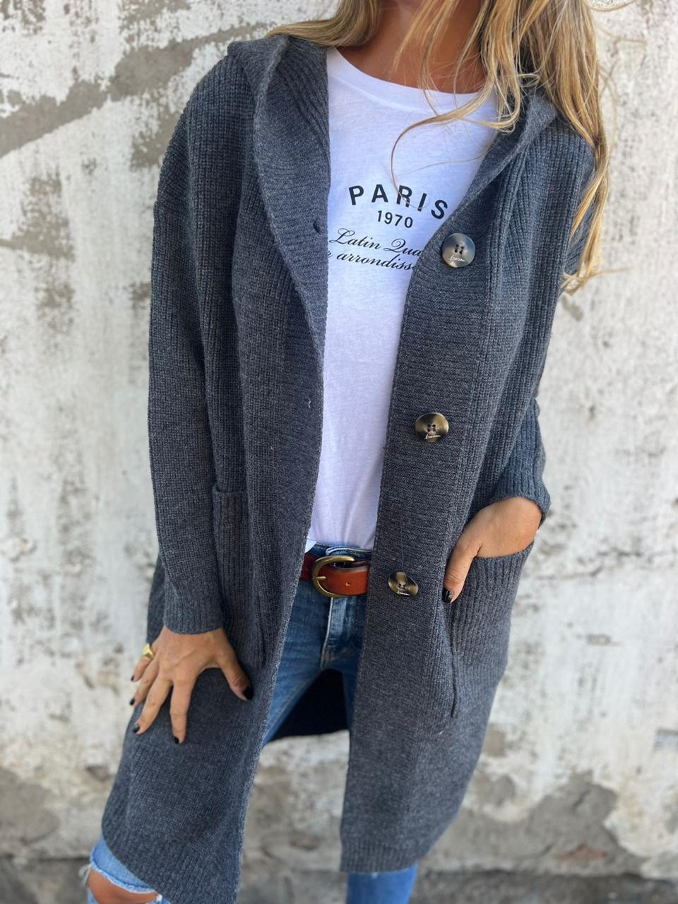 Elavita - Frida - Elegant long knitted cardigan