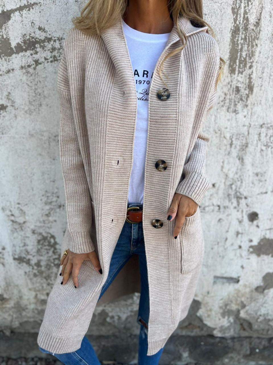 Elavita - Frida - Elegant long knitted cardigan