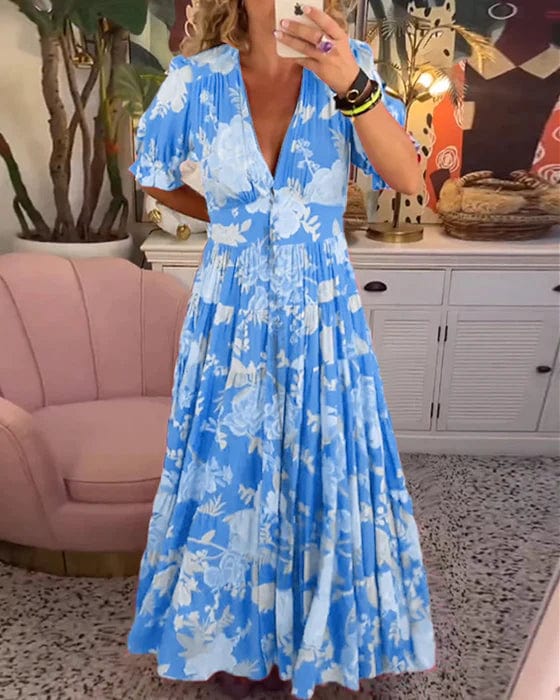 Elavita - Isabeau - Comfortable long dress with V-neck and pockets