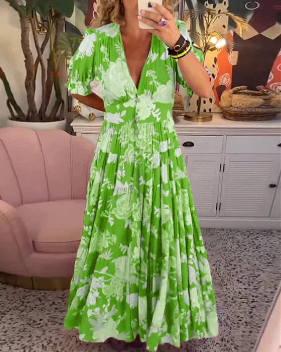 Elavita - Isabeau - Comfortable long dress with V-neck and pockets
