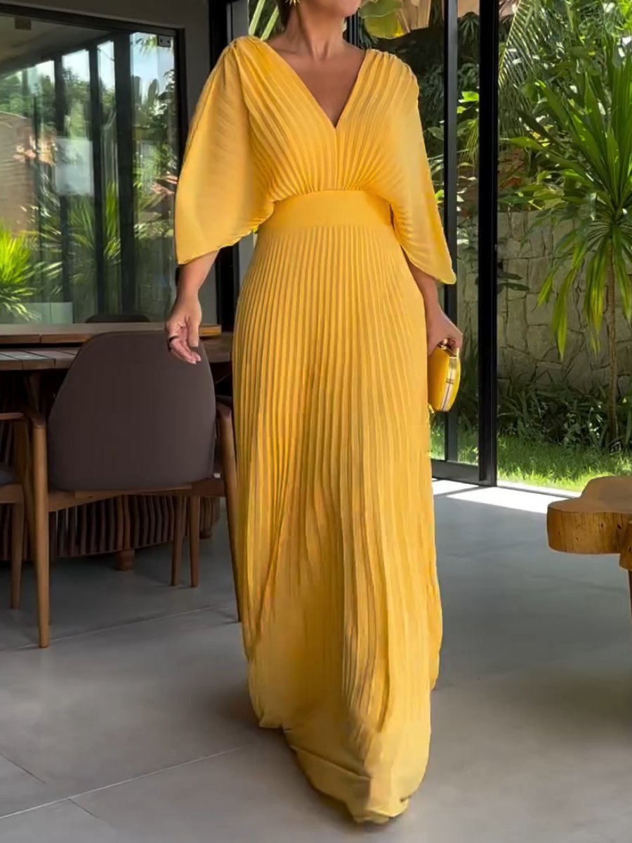 Elavita - Sassa - Floaty Ribbed V-Neck Dress
