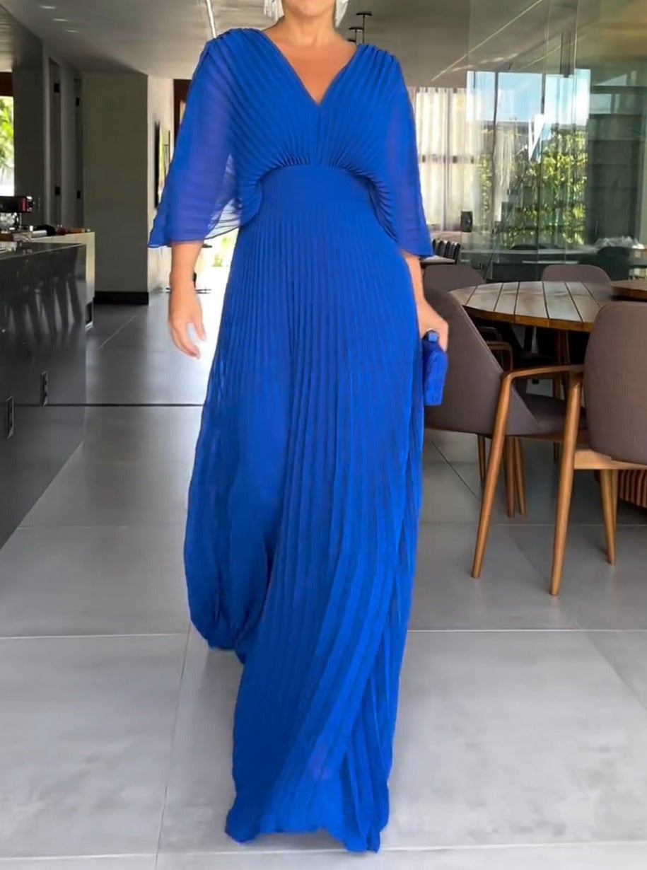 Elavita - Sassa - Floaty Ribbed V-Neck Dress