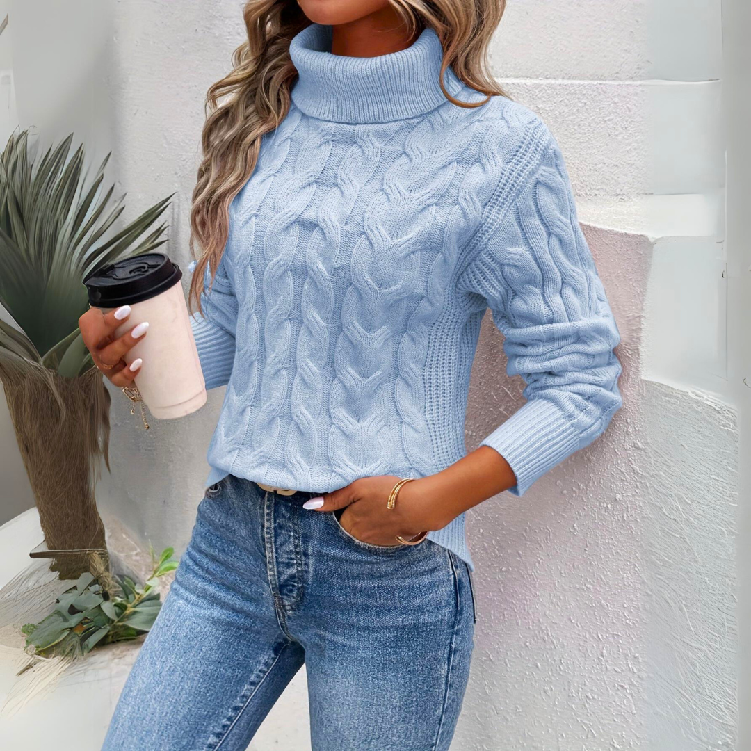 Elavita - Giorgia – Cable-knit turtleneck sweater