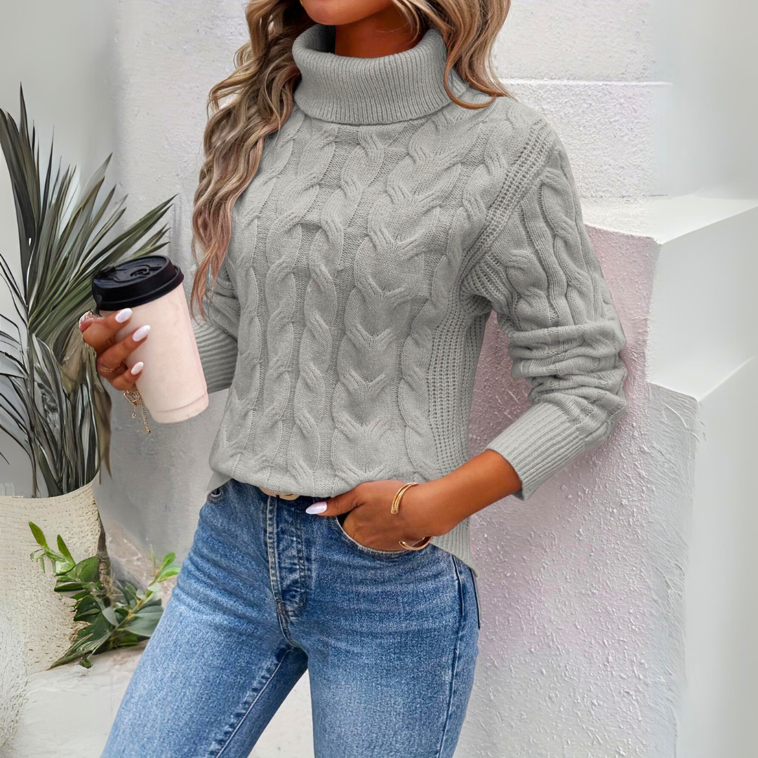 Elavita - Giorgia – Cable-knit turtleneck sweater