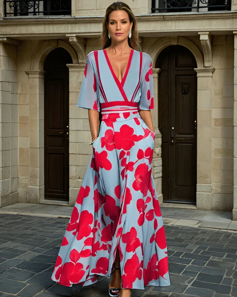 Elavita - Elisa – Elegant Floral Wrap Maxi Dress